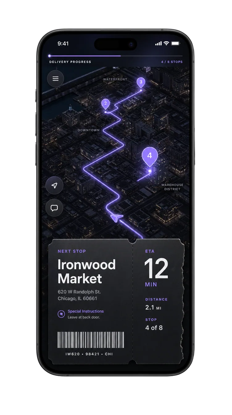 Logistics tracking app built by The Plugged